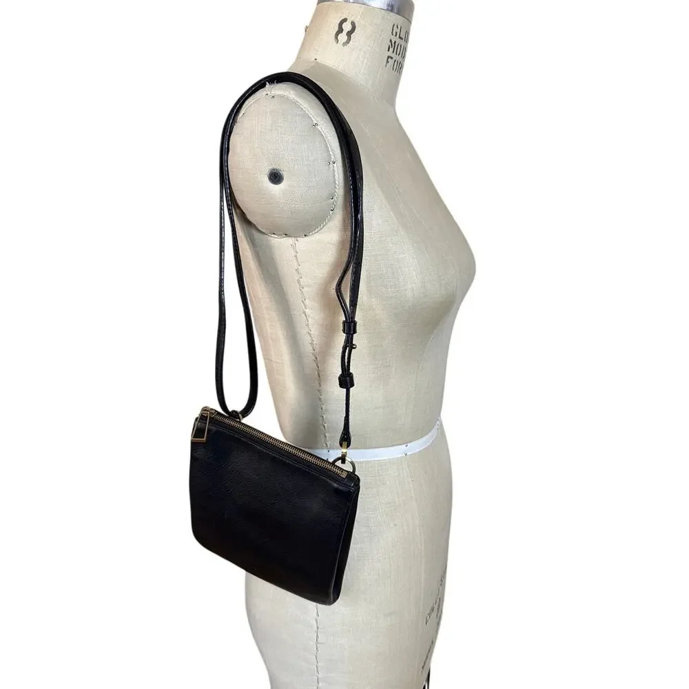 Filippa K Small Crossbody Bag in Black Leather